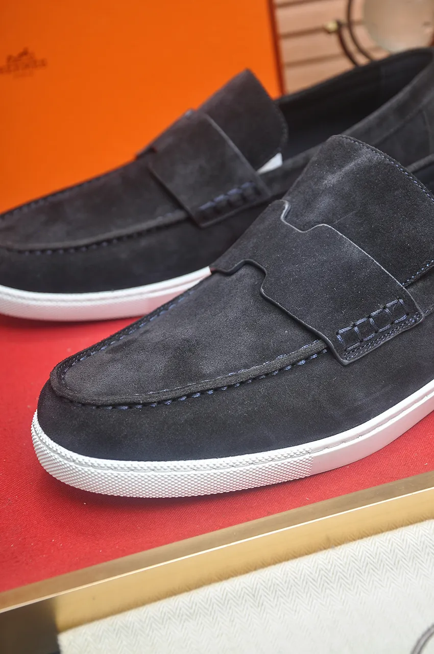 Men's Men's Shoes💰560💶[[HERMES]] (High-end Niuli) New 🍀 HERMES - top version of Hermès classic casual leather shoes! Made of imported original cowhide, the inner top layer is comfortable cowhide lining! Original wear-resistant rubber outsole! High quality products! Code number 39-45 (45 customized)